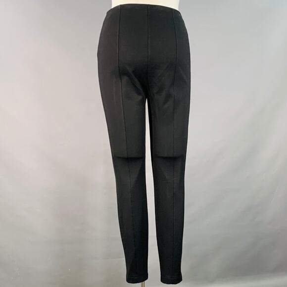 Size XL Black Viscose Blend Textured Elastic Waistband Leggings Casual Pants - Picture 2 of 4